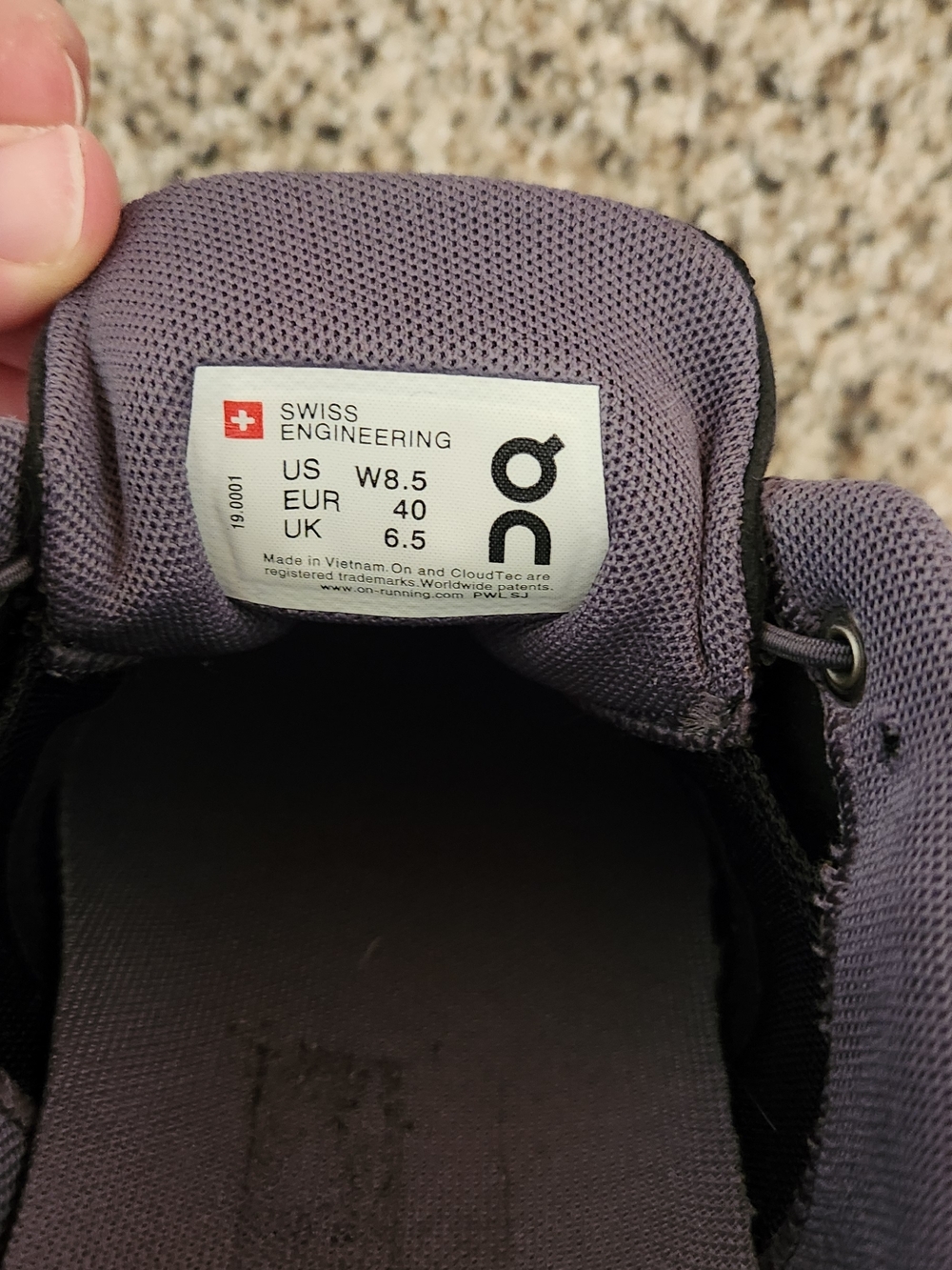 On Running Women's Black and Purple Athletic Sneakers - Picture 5 of 5